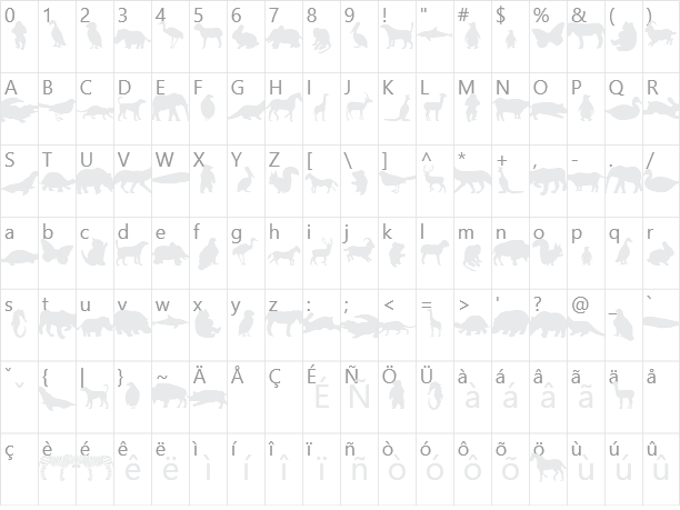 Animals Character Map