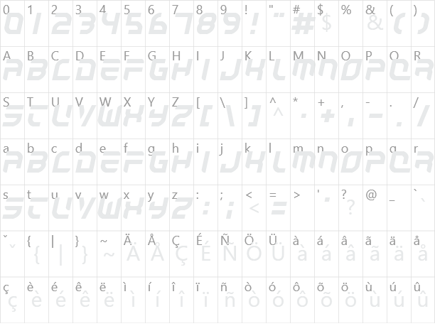 Autobahn Character Map
