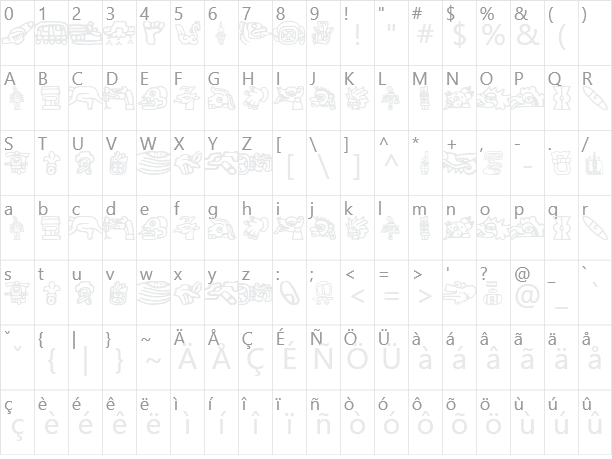 Aztec Dingbat Character Map