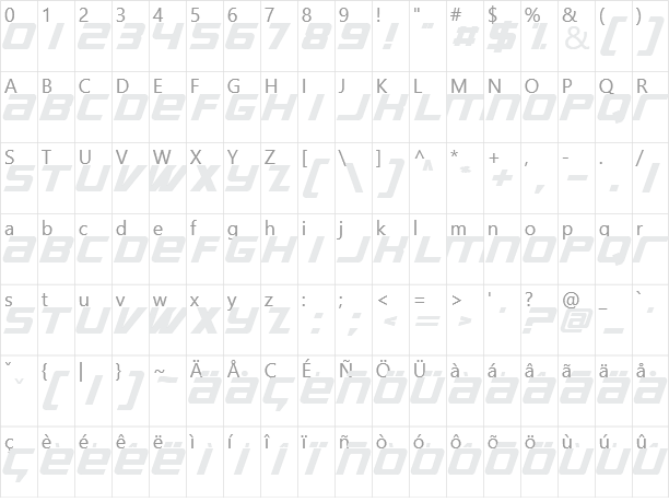 Bauer Character Map