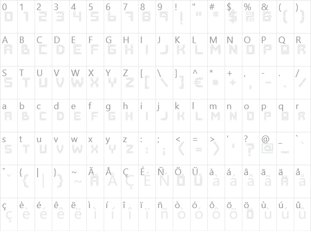 Baumarkt Character Map