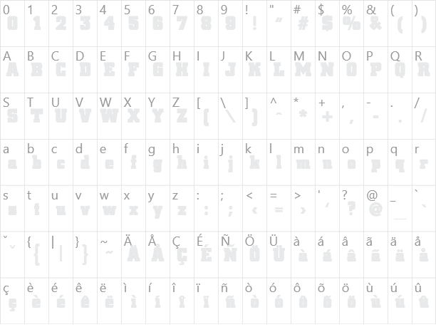 BlaxSlabXXL Character Map