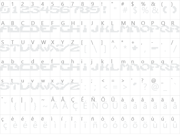 Blokk Character Map