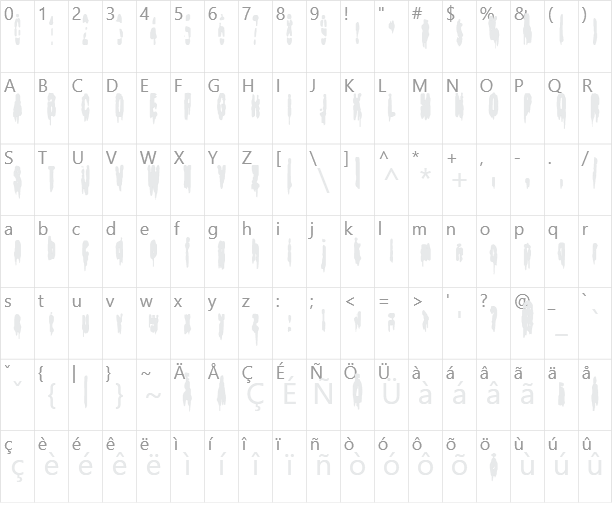 Bodybag Character Map