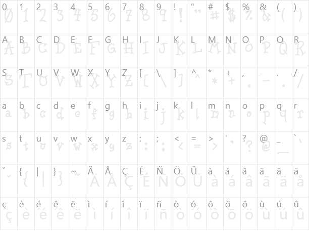 Bookworm Character Map