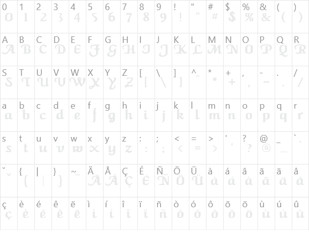 Caligula Character Map