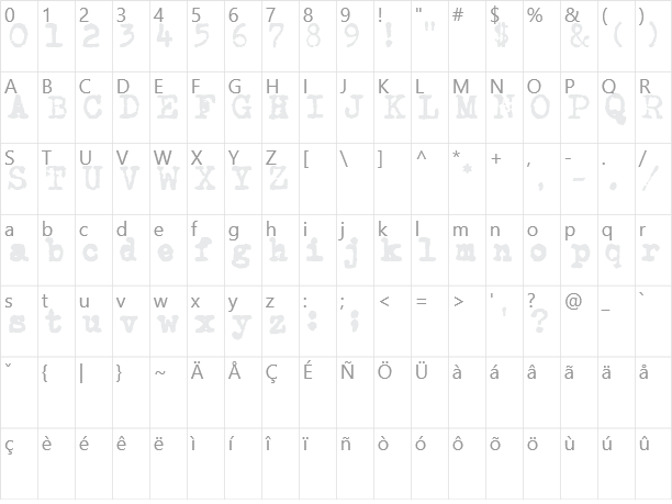 Carbon Type Character Map