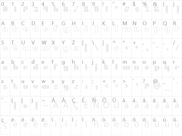 Densmore Character Map