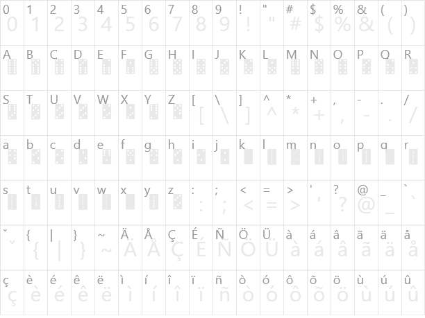 Dominoes Character Map