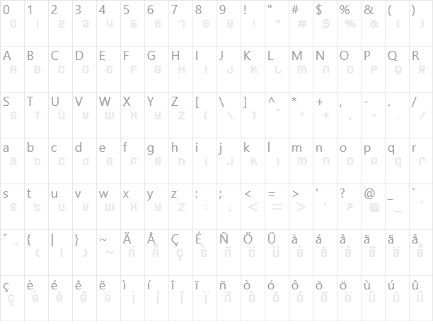 Dunebug Character Map