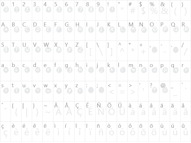 Eggs Character Map