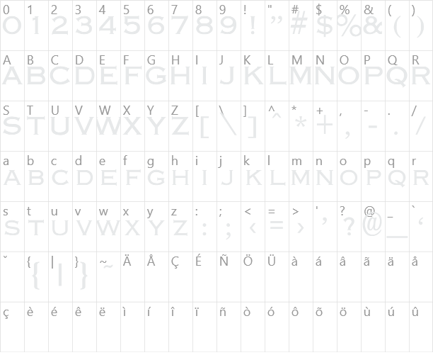 Engraver Character Map