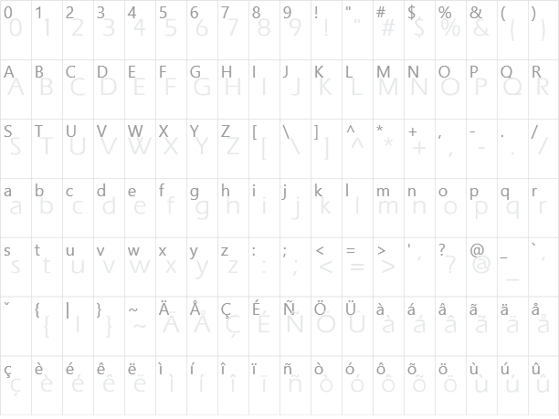 Eras Character Map