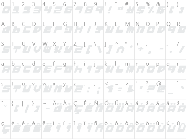 Extechchop Character Map