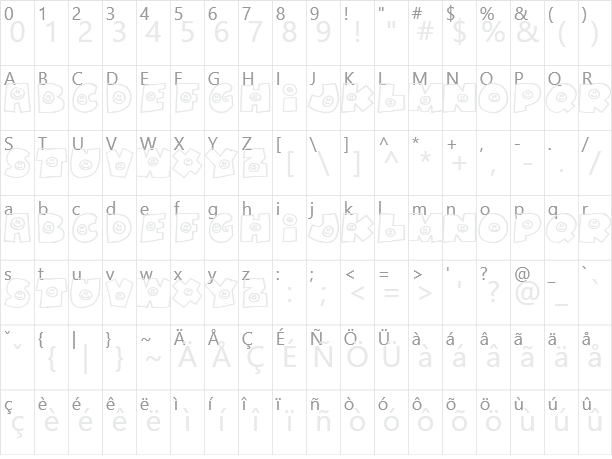 Fatboy Smiles Character Map