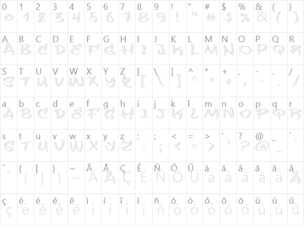 Flashit Character Map