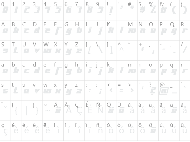 Fontovision Character Map