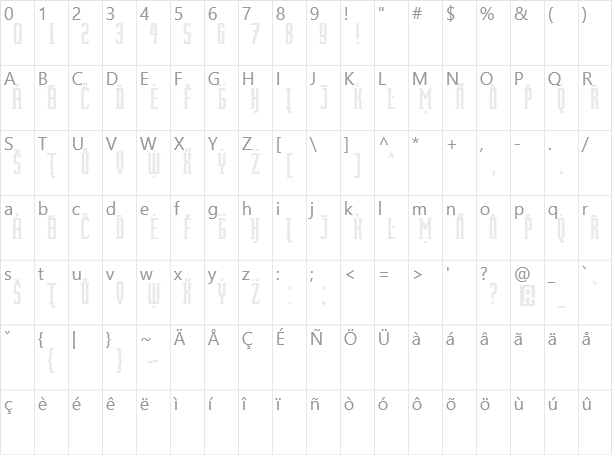 ForeignSheetMetal Character Map