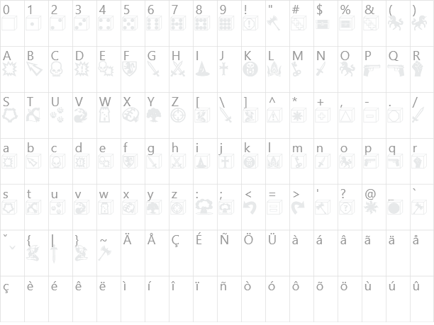 Gamedings Character Map