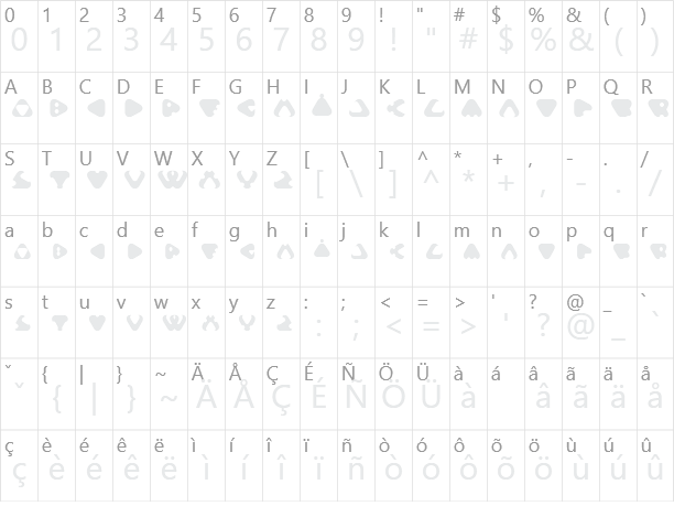 Gammelfitta Character Map