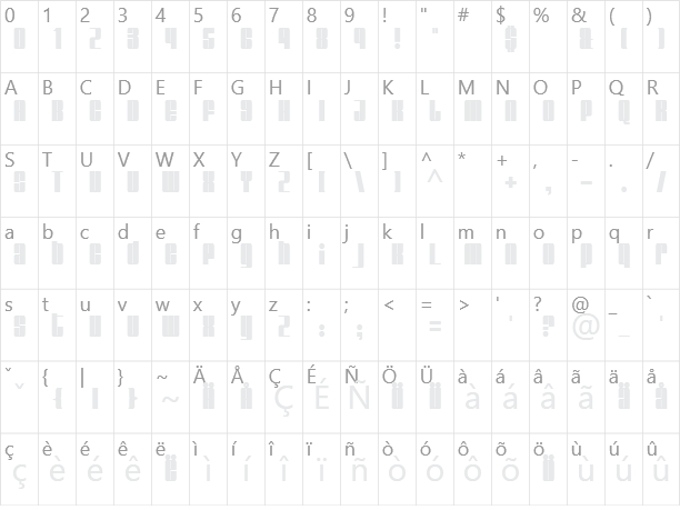 Glare Character Map