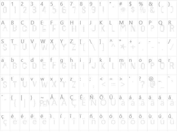 Happening Character Map