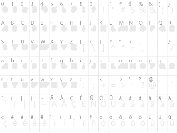 Fat Love Character Map