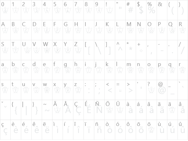 Hearts Character Map