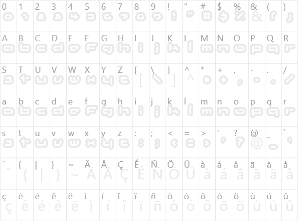 Kinkimono Character Map