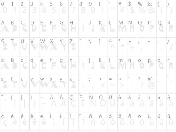 Kozmonauta Character Map