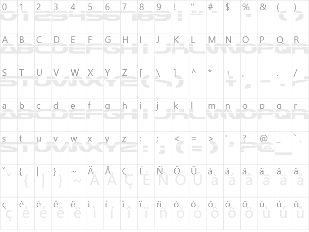 Laserian Character Map