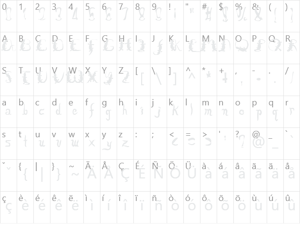 Lizzard Character Map