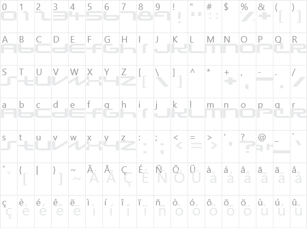 Lunasequent Character Map