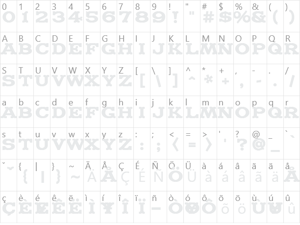 MADFONT Character Map