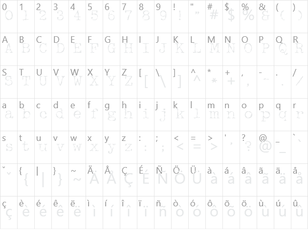 McGarey Character Map