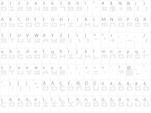 Mecha Character Map