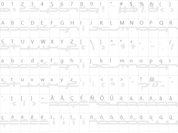 Mechoba Character Map