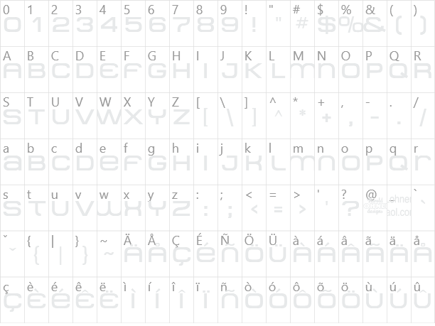 MetroDF Character Map