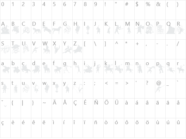 Old Timers Character Map