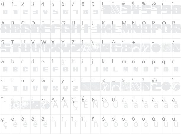 Orbitronio Character Map