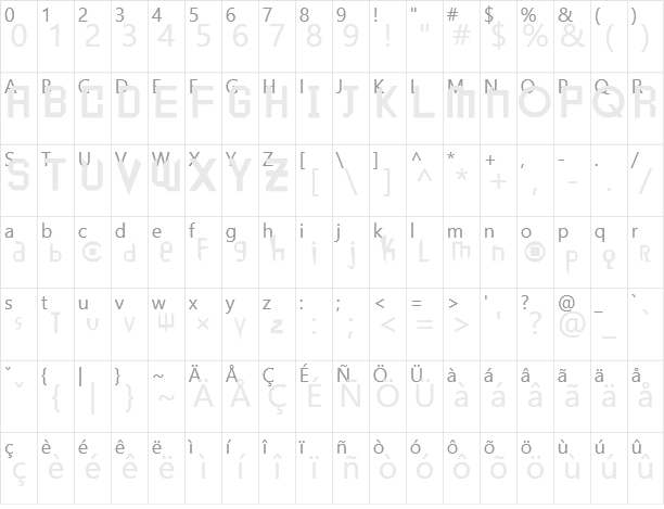 Peace1 Character Map