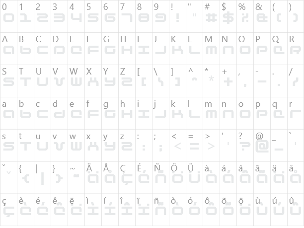 Phutura Character Map