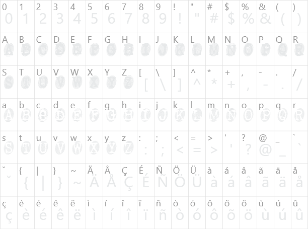 Powder Finger Character Map