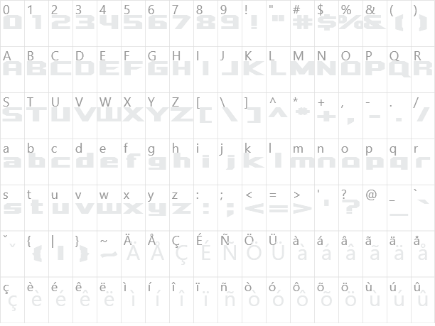 Quadrangle Character Map