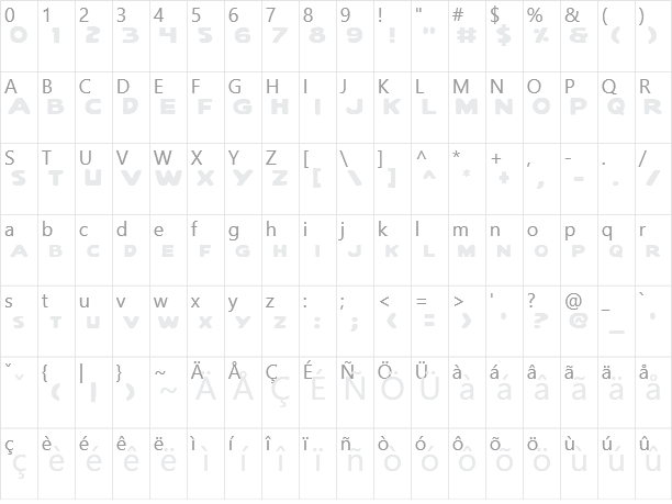 Quartermain Character Map