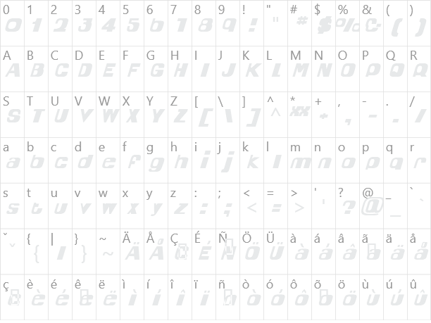 Quel Character Map