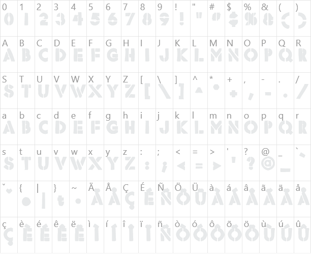 Rafika Character Map