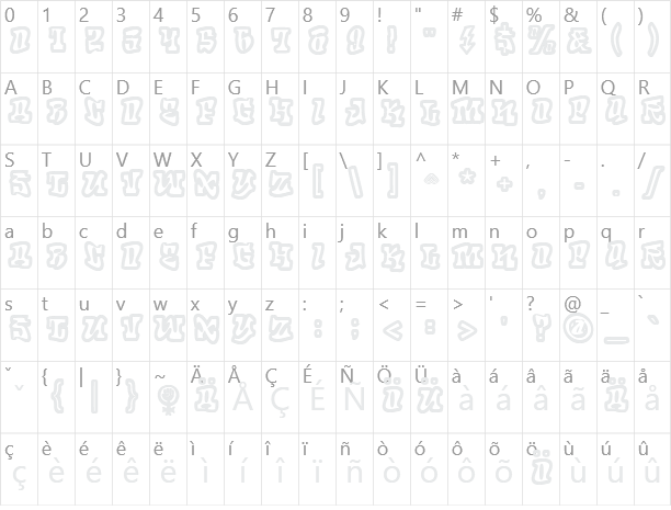 RoteFlora Character Map