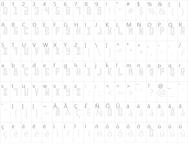 Russian Character Map