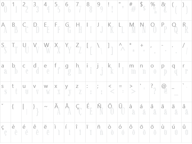 Sexsmith Character Map